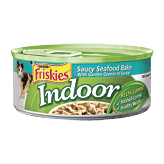 Friskies&nbsp;Selects&nbsp;Indoors; wet cat food saucy seafood bake with rice & garden greens Full-Size Picture